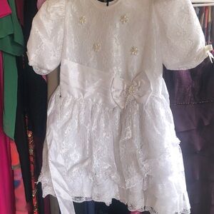 Elegant White Lace Kids Formal Dress